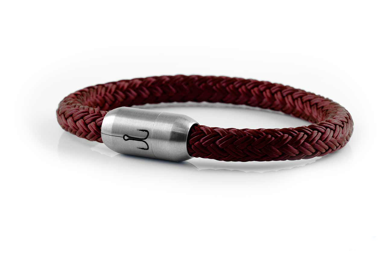 fischers-fritze-makrele-armband-segeltau-dunkelrot-handgemacht-im-geschenkkarton image 1