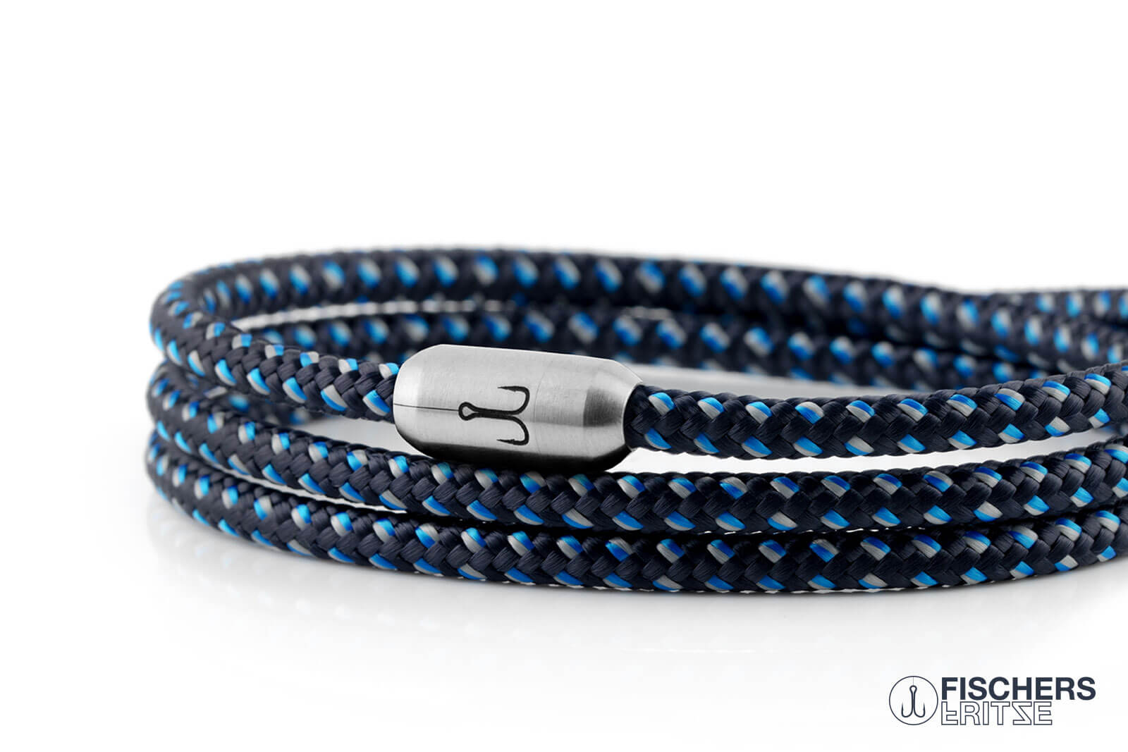 fischers-fritze-forelle-ferdinand-segeltau-armband-marineblau-stahlblau-grau-4-m image 6