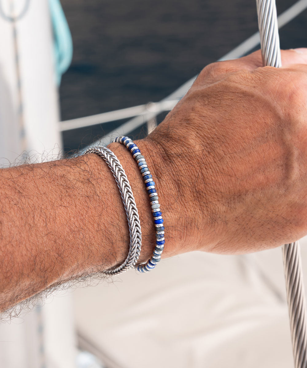 pig-hen-brontide-armband-set-925-sterling-silber-lapis-lazuli-herringbone-chain image 3