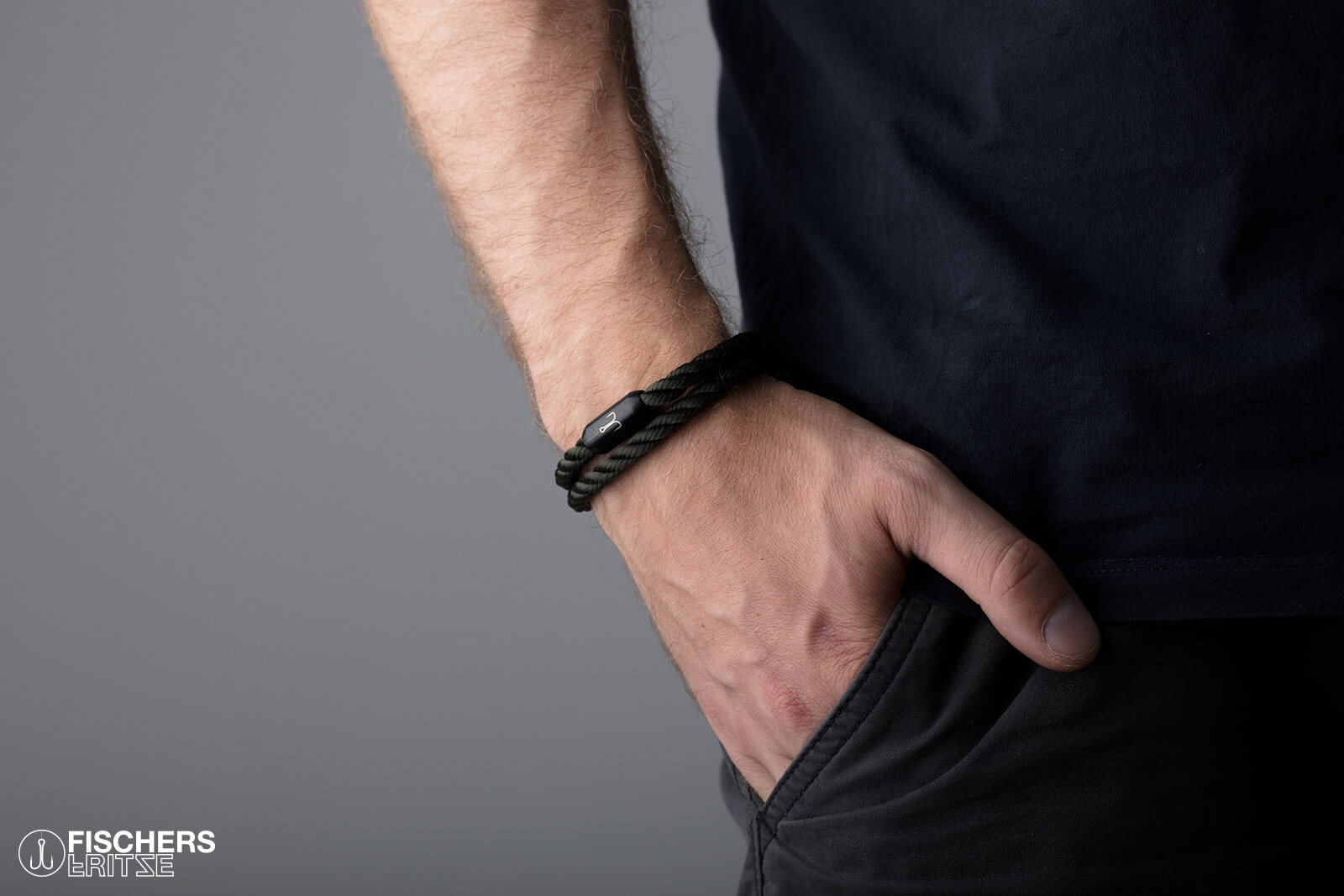 fischers-fritze-torpedogarnele-jakob-segeltau-armband-olivgr-n-gedreht-6-mm-schw image 6