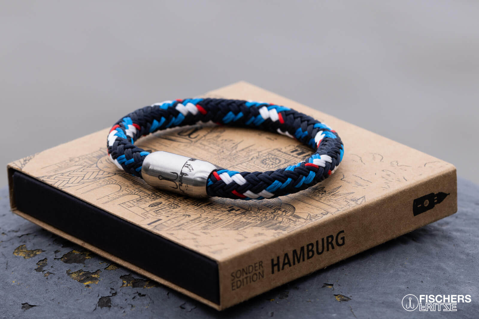 fischers-fritze-makrele-st-dteedition-hamburg-segeltau-armband-stahlblau-marineb image 4