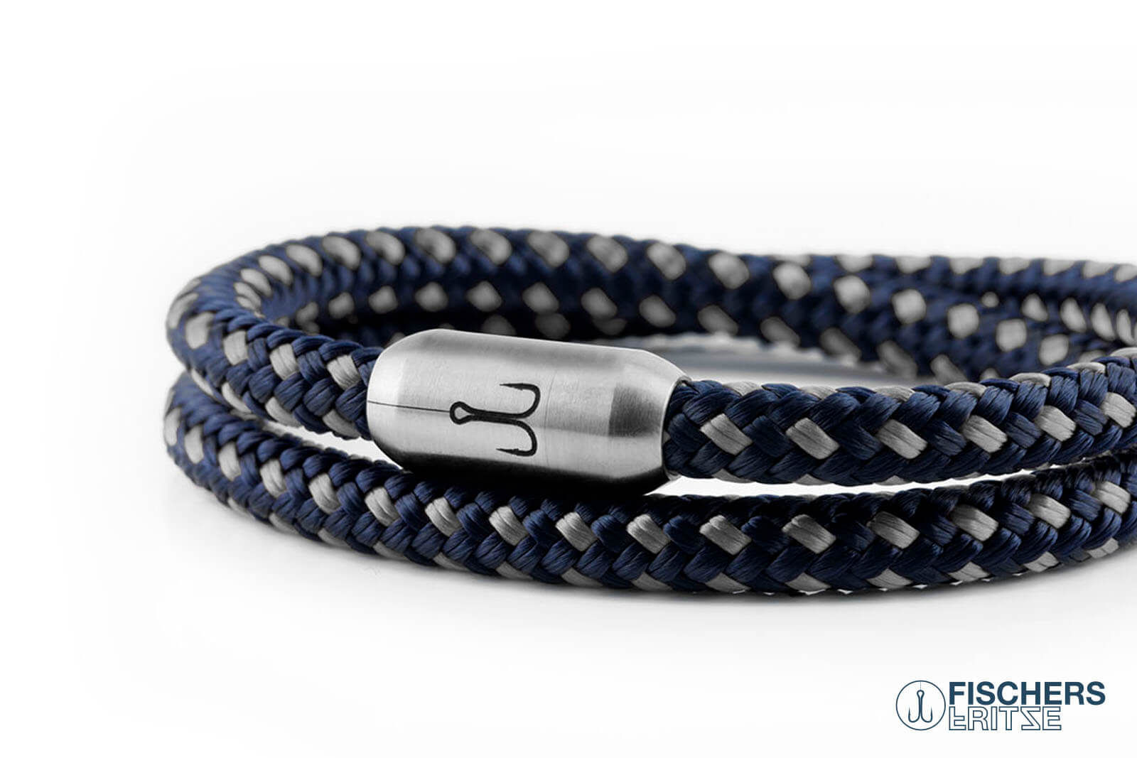 fischers-fritze-garnele-franz-segeltau-armband-marineblau-silbergrau image 6