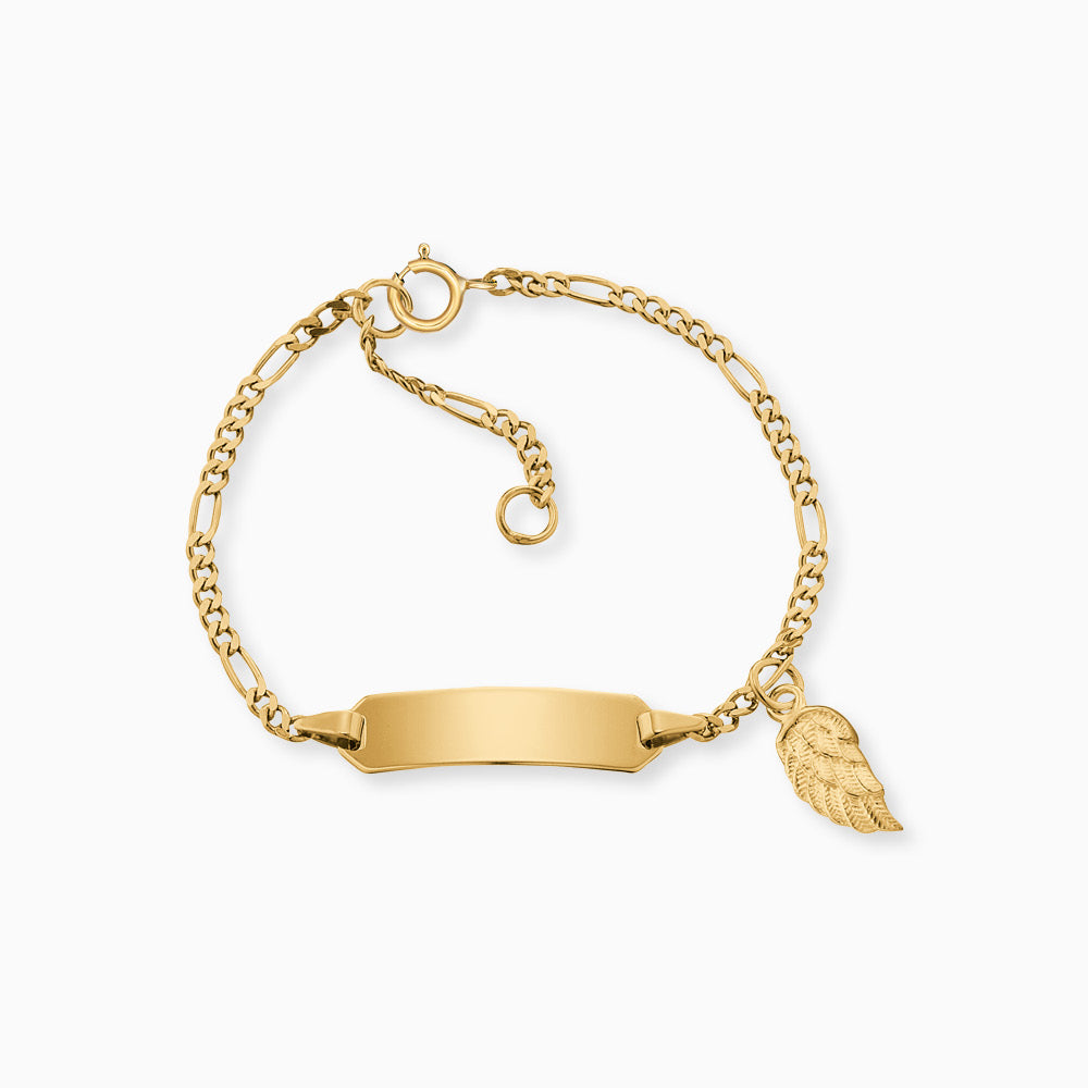 engelsrufer-herzengel-kinder-armband-375er-gold-fl-gel-mit-gravurplatte image 1