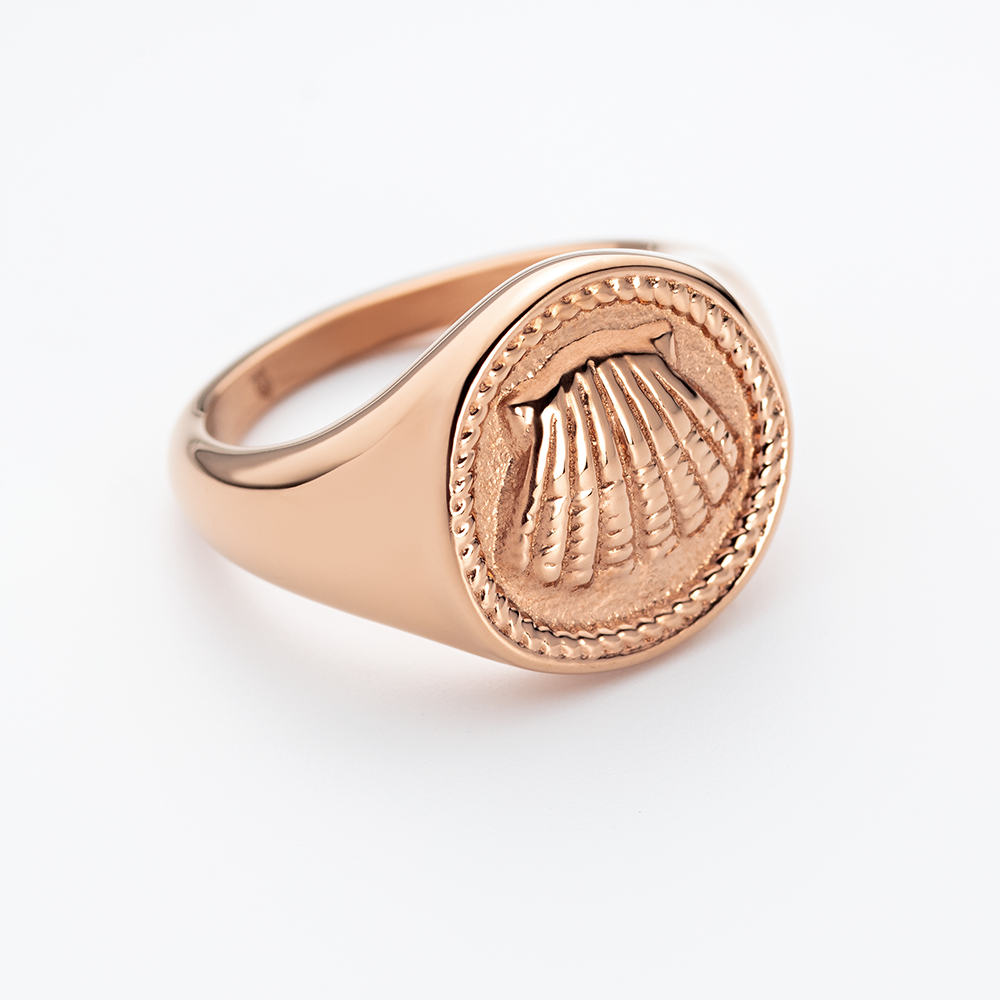 paul-hewitt-scallop-coin-ring-ros-gold-muschel-ring image 2