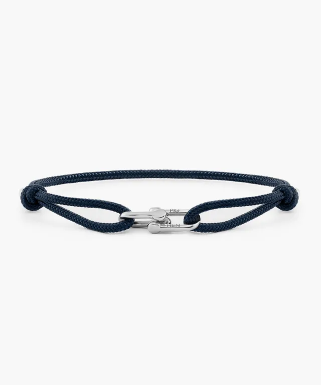 pig-hen-daunting-dean-navy-verstellbares-seil-armband-silber image 1