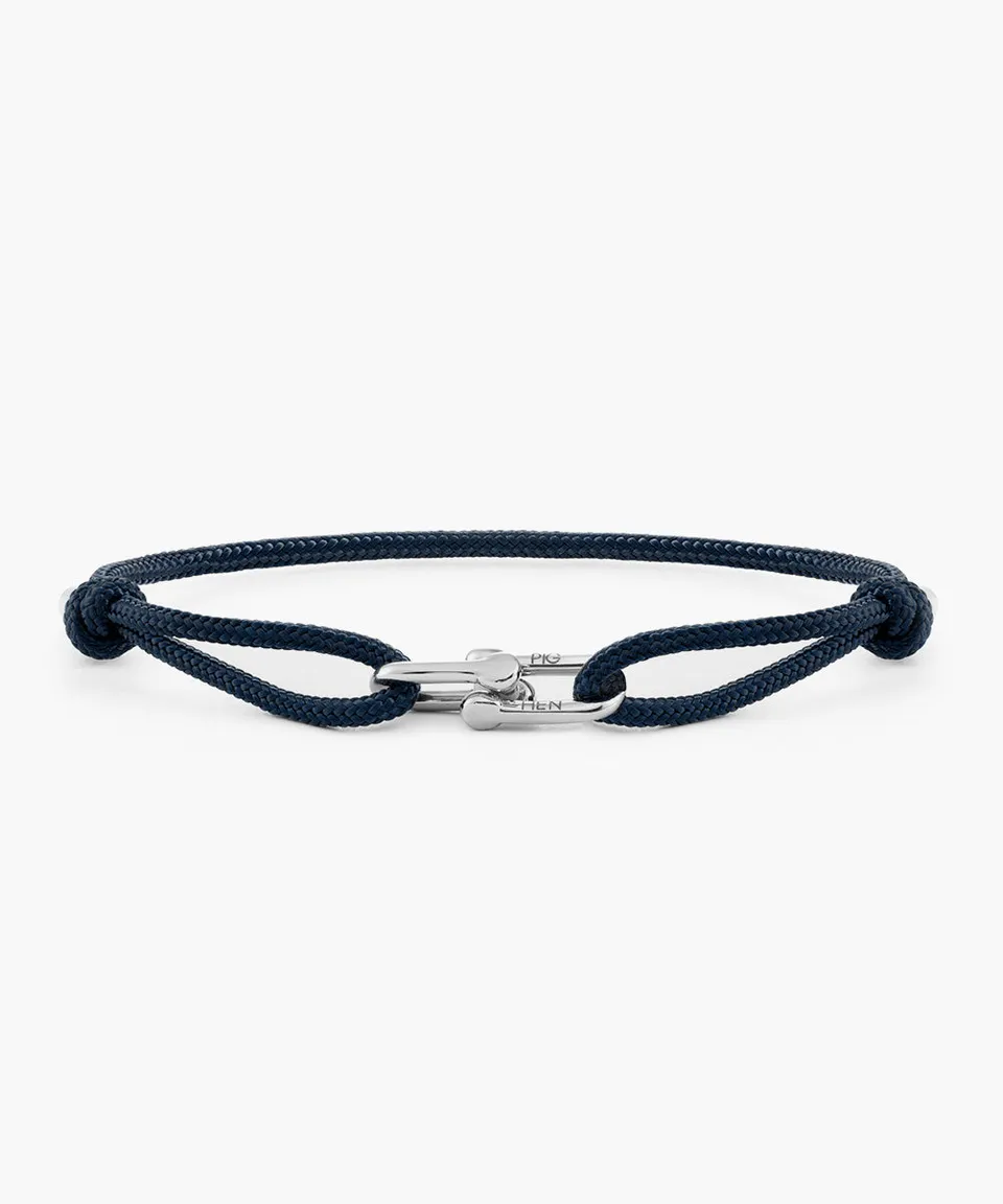 pig-hen-daunting-dean-navy-verstellbares-seil-armband-silber image 1