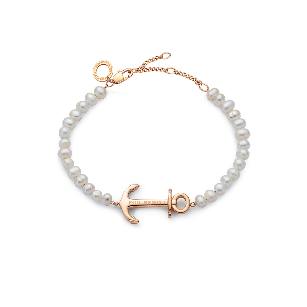 paul-hewitt-the-anchor-beads-armkette-ros-gold-pearl image 1