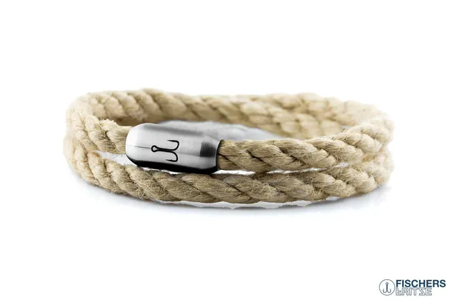 fischers-fritze-garnele-ole-segeltau-armband-natur-gedreht image 1
