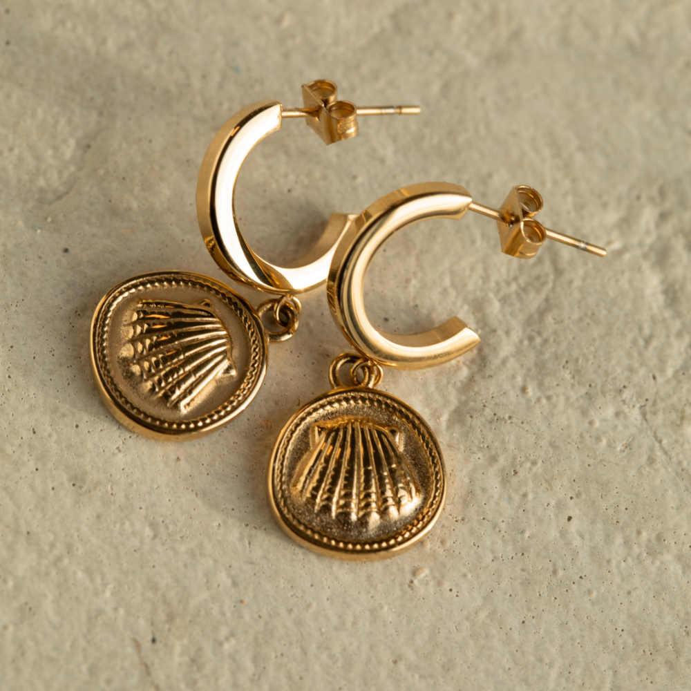 paul-hewitt-scallop-coin-ohrring-gold image 3