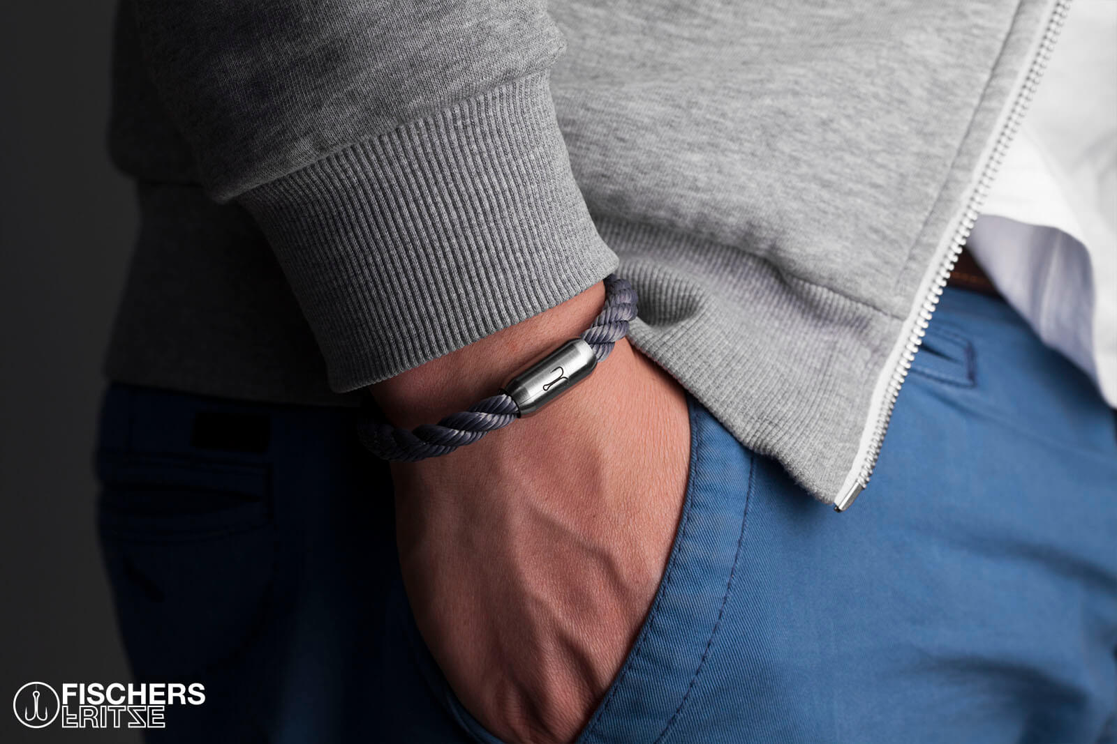 fischers-fritze-makrele-kalle-armband-grau-gedreht image 6