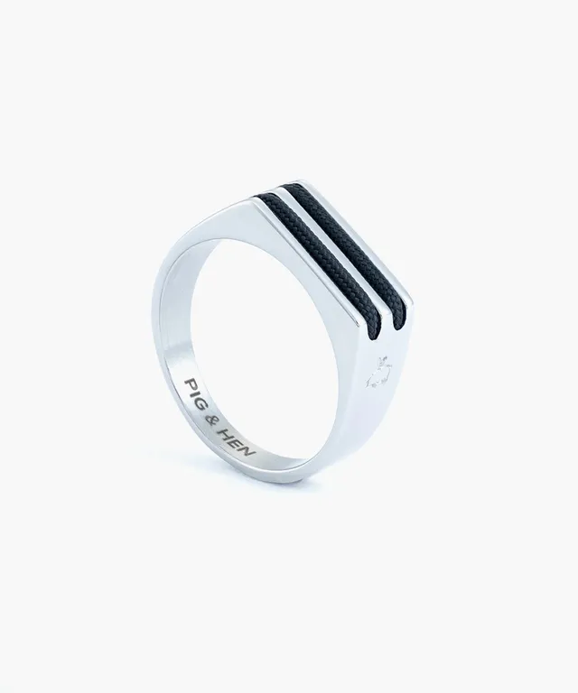 pig-hen-signet-ring-7mm-rope-siegelring-navy-silver image 1