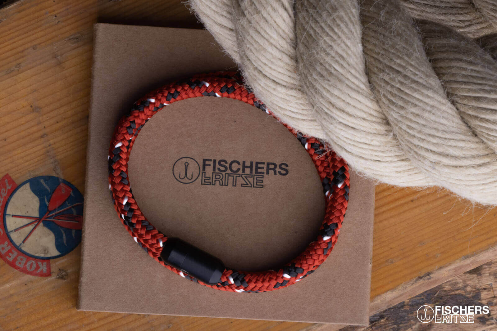 fischers-fritze-torpedogarnele-alwin-armband-coral-kaffeebraun-weiss image 8