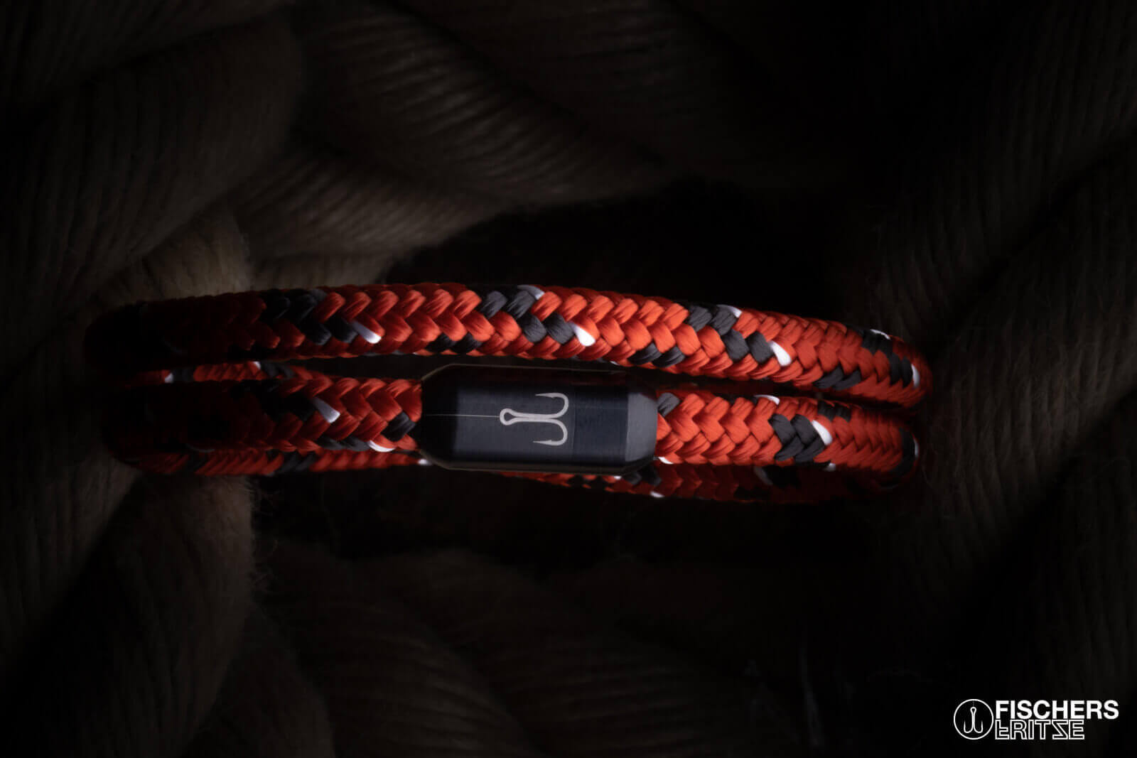 fischers-fritze-torpedogarnele-alwin-armband-coral-kaffeebraun-weiss image 2
