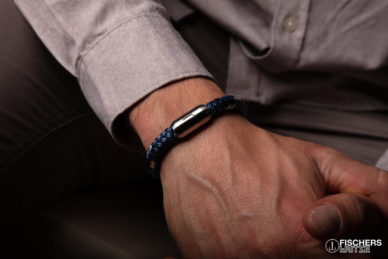 fischers-fritze-makrele-erwin-segeltau-armband-pastellblau-marineblau-wei image 7
