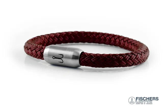 fischers-fritze-makrele-heinrich-segeltau-armband-dunkelrot-8-mm image 1