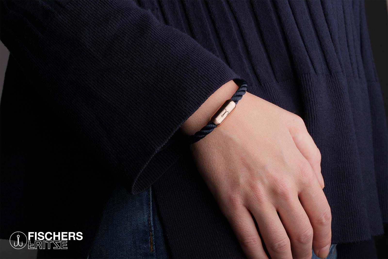 fischers-fritze-k-nigskrabbe-herta-segeltau-armband-marineblau-gedreht-6mm image 8