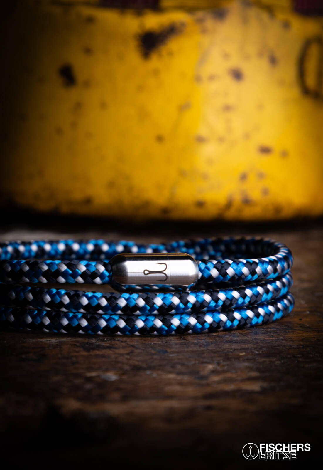 fischers-fritze-forelle-moritz-segeltau-armband-3-fach-marineblau-stahlblau-weis image 6