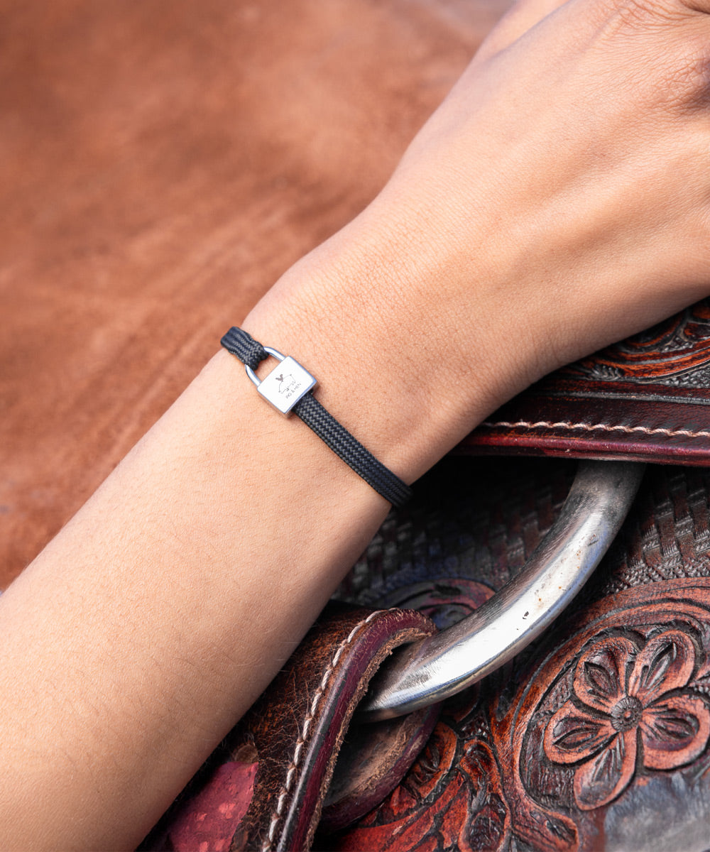 pig-hen-billy-armband-schwarz-silber-damen-seil-edelstahl image 3