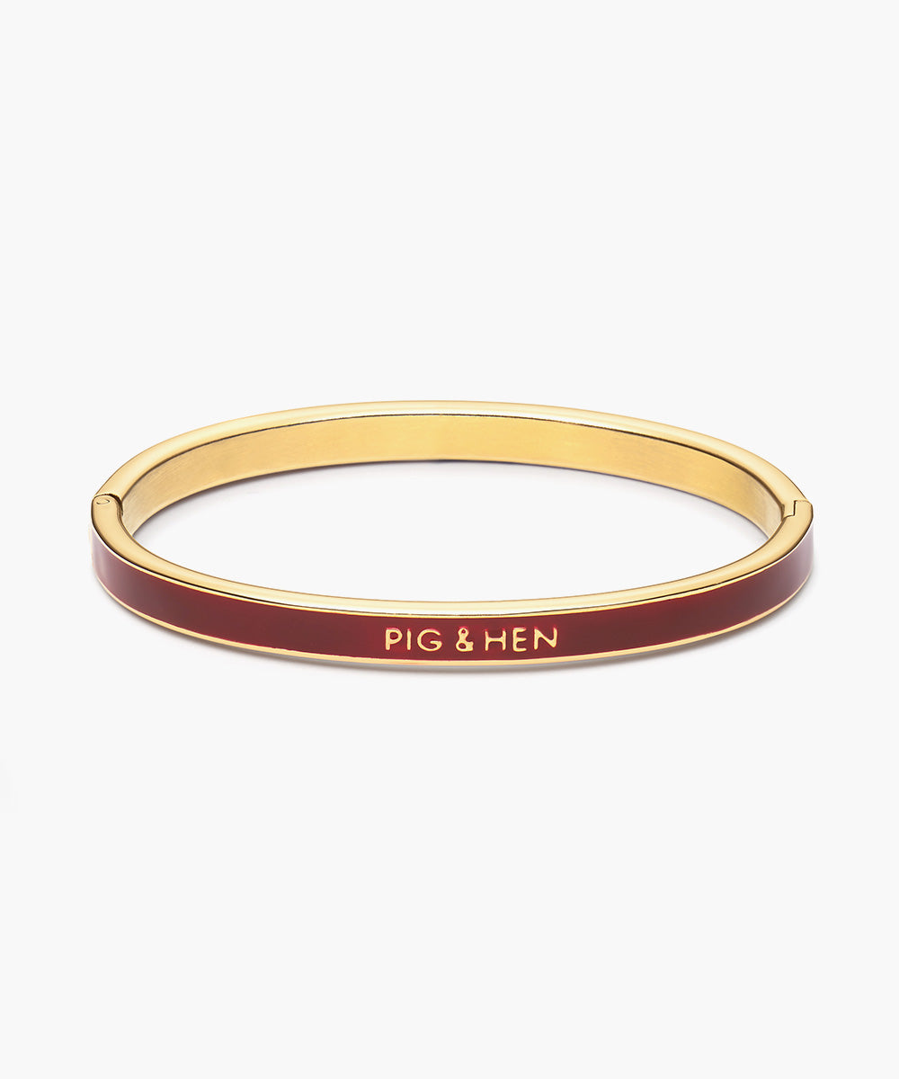 pig-hen-maya-lou-aura-bangle-velvet-red-gold image 1