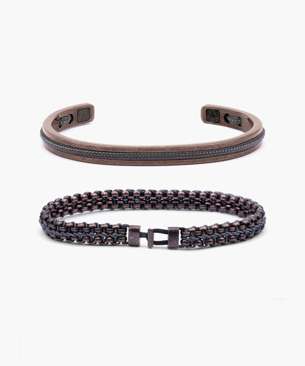 pig-hen-catena-venetian-7mm-navarch-6mm-armband-set-slate-gray image 1