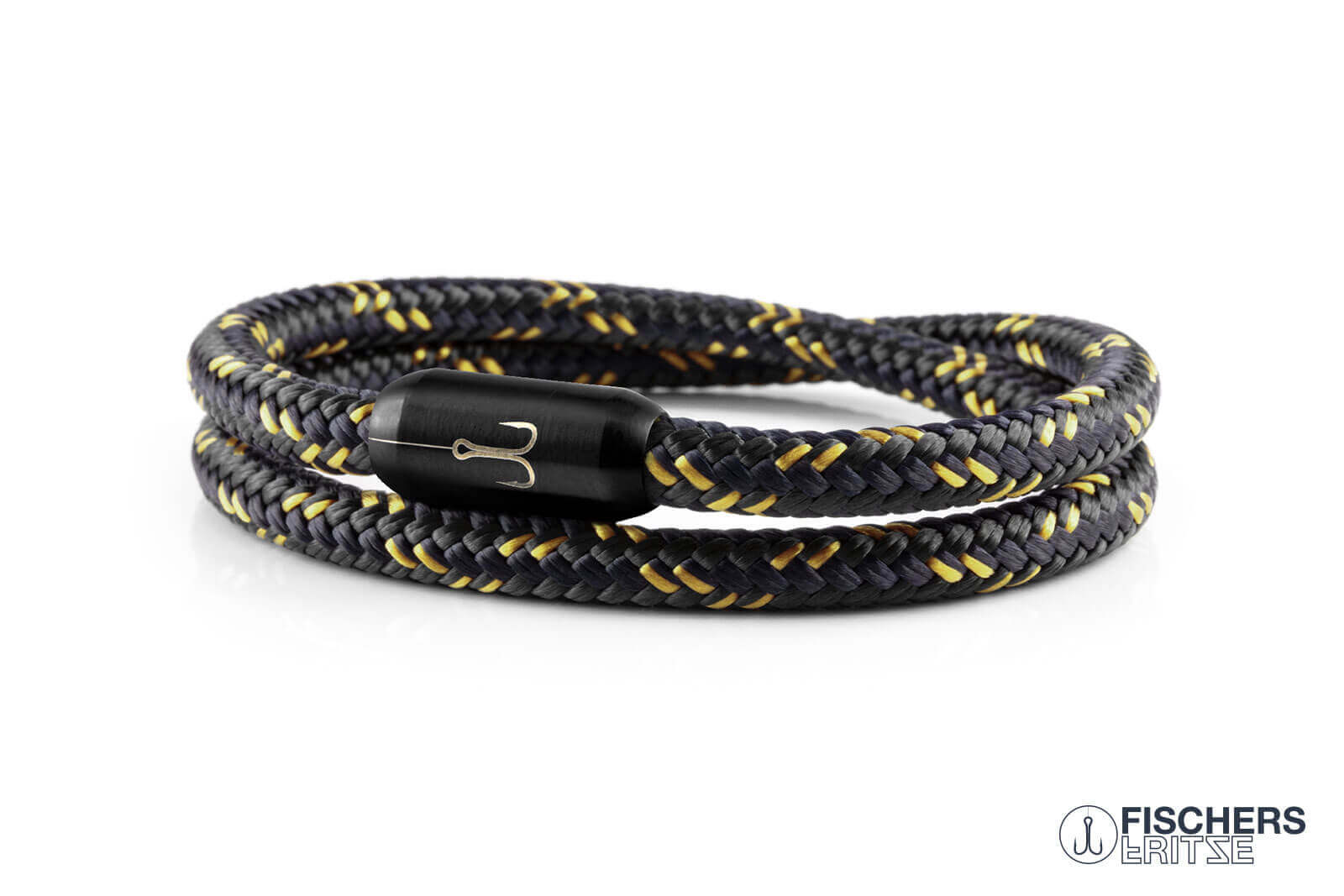 fischers-fritze-torpedogarnele-constantin-armband-schwarz-marineblau-currygelb image 1