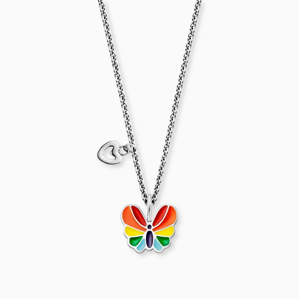 herzengel-by-engelsrufer-kinder-halskette-edelstahl-schmetterling-bunt-mit-email image 1