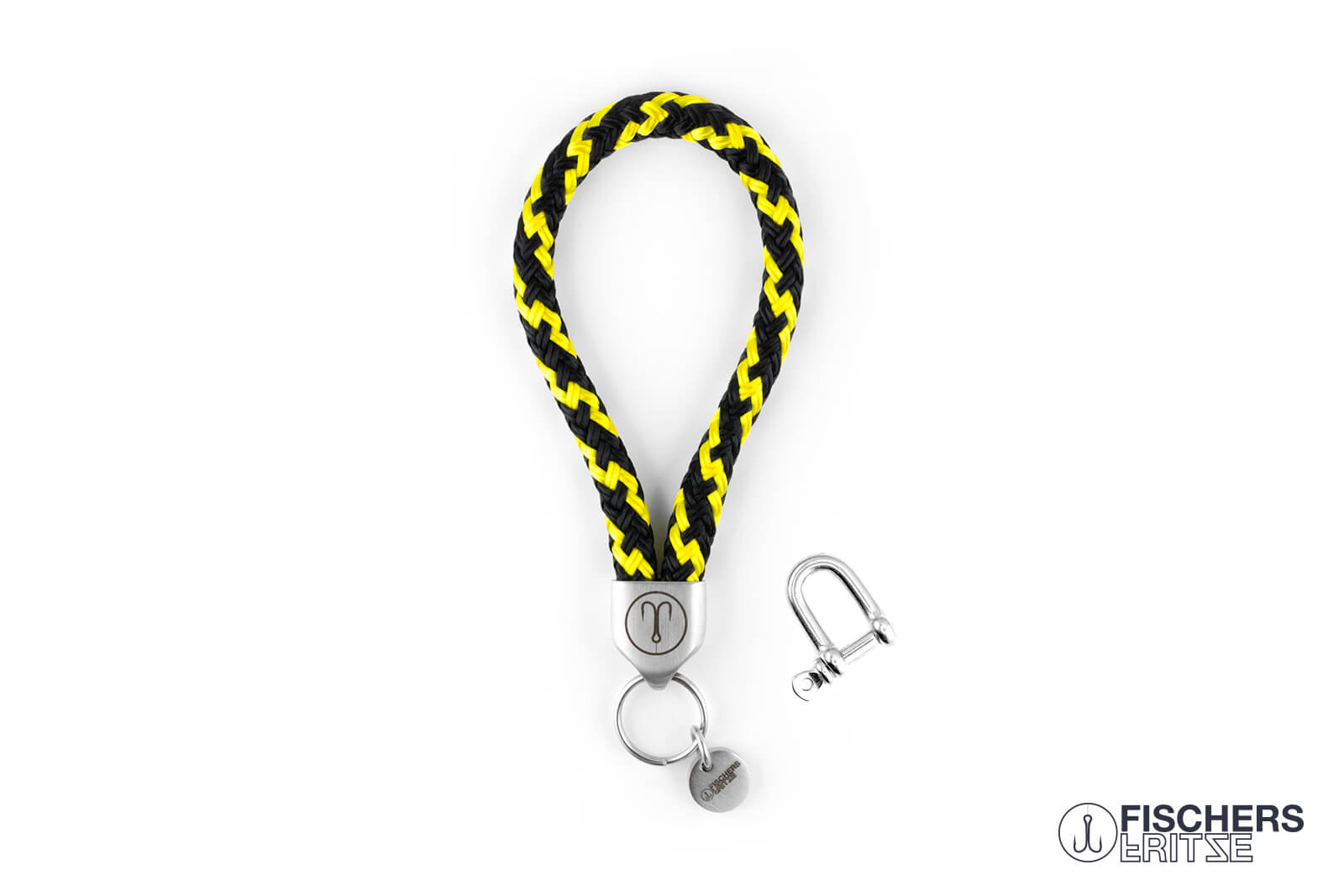 fischers-fritze-dicker-hering-karlo-schl-sselanh-nger-schwarz-gelb-8-mm image 1