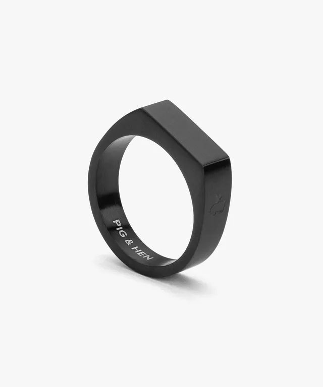 pig-hen-signet-ring-6mm-slim-ring-schwarz-herren image 1