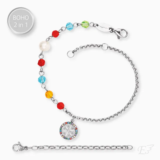 engelsrufer-boho-armband-edelstahl-lebensblume-zirkonia-multicolor-duo-2-in-1 image 1