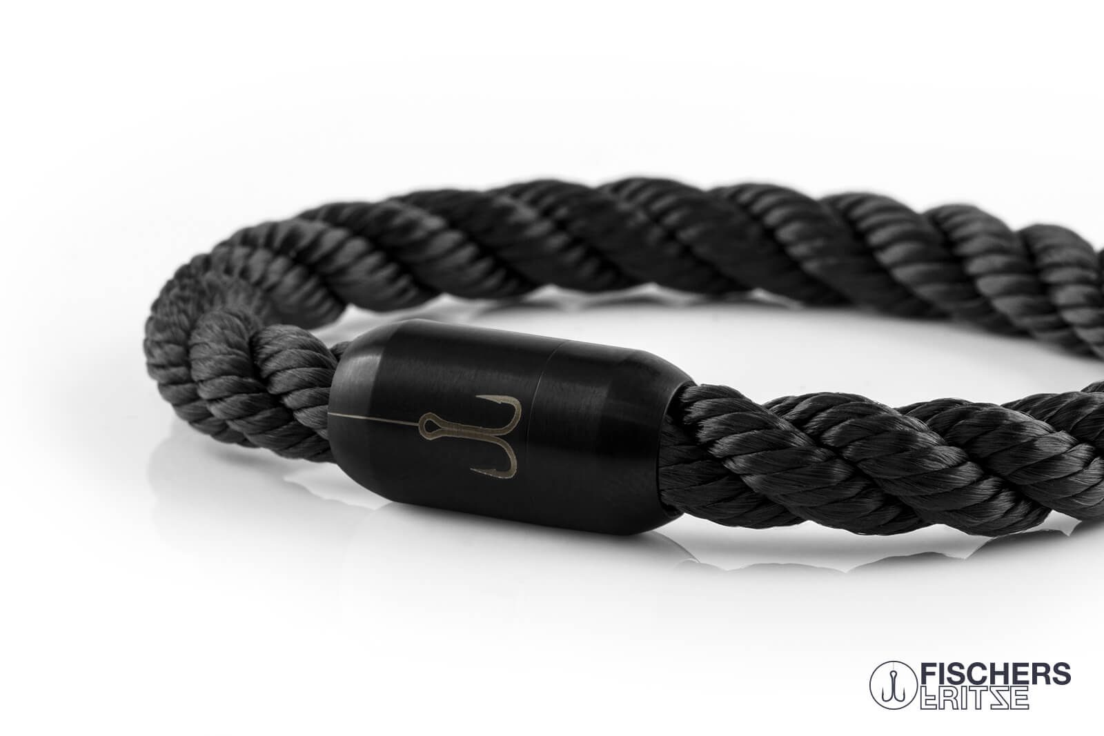 fischers-fritze-torpedomakrele-adam-segeltau-armband-schwarz-gedreht-8-mm image 4