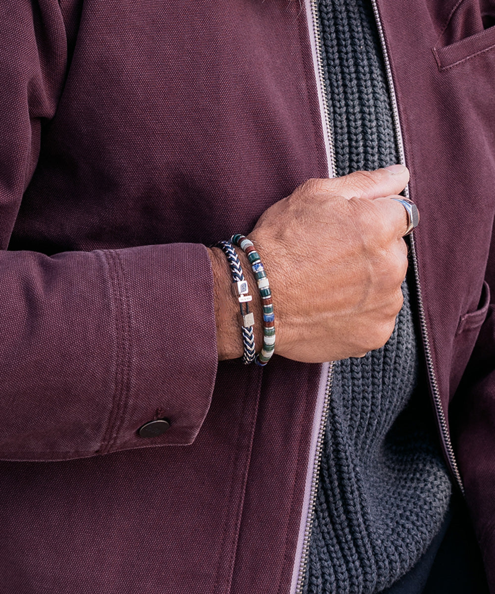 pig-hen-catena-foxtail-navy-silver-kettenarmband-herren image 4