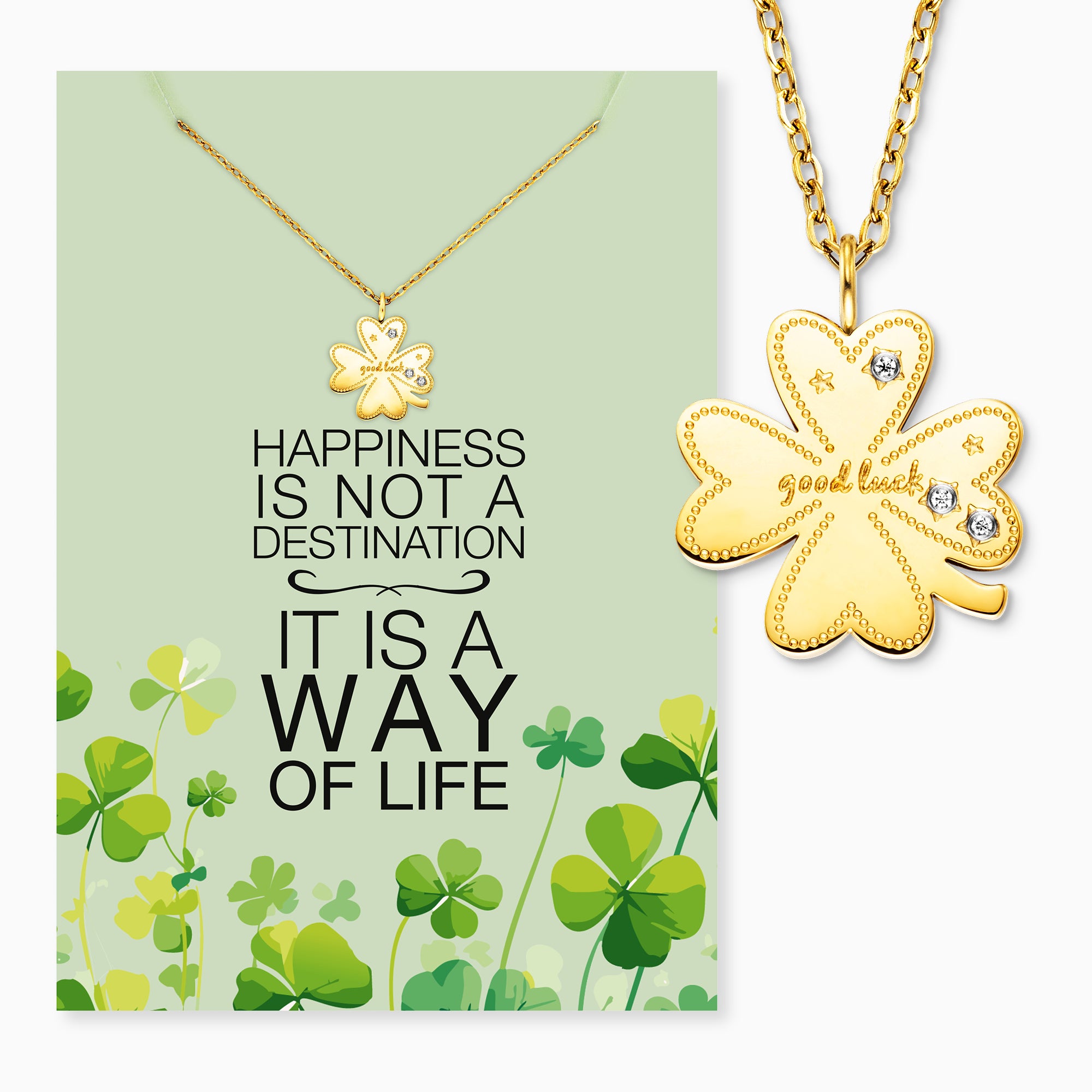 mysteel-by-engelsrufer-halskette-edelstahl-gold-mit-kleeblatt-happiness image 3