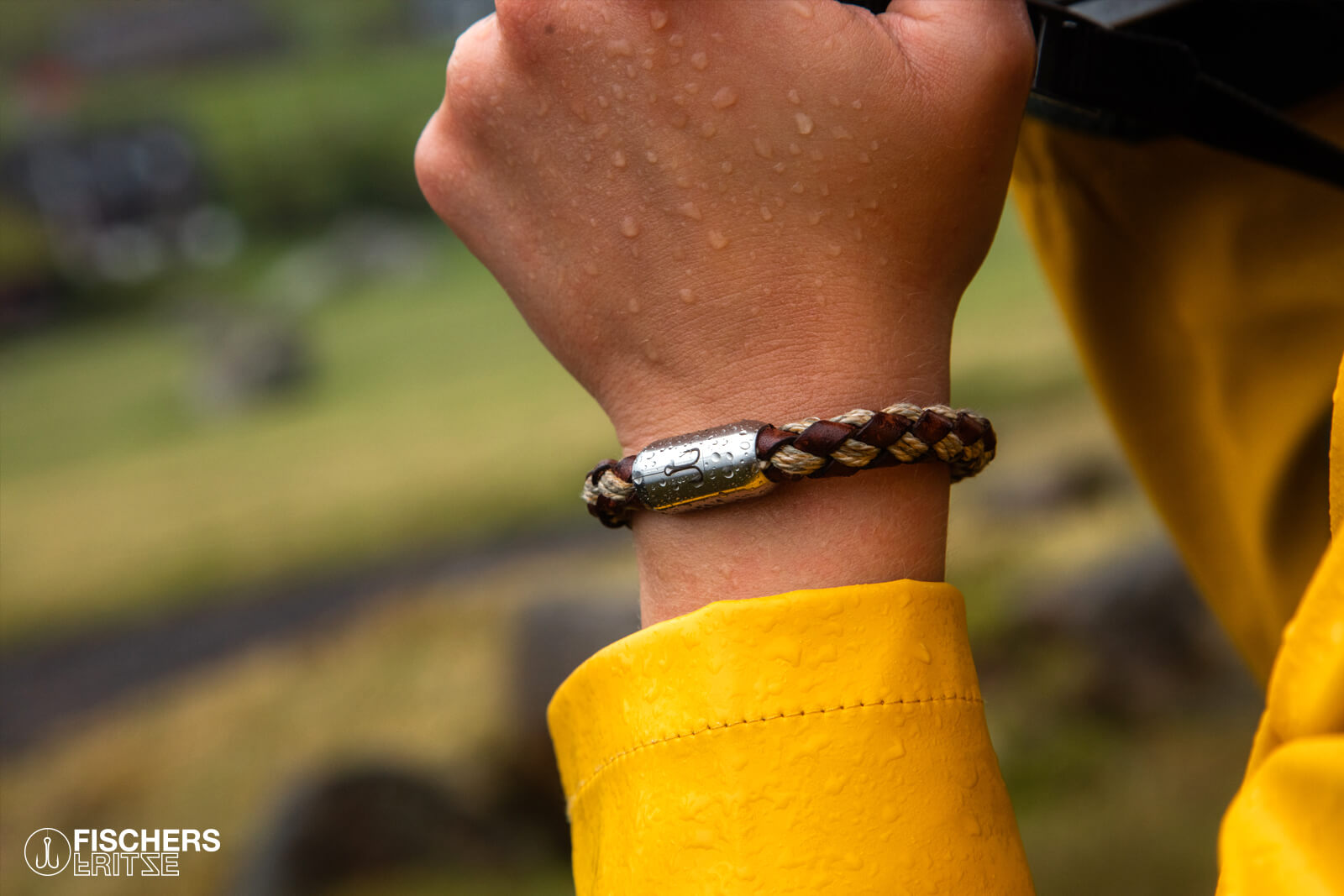 fischers-fritze-leder-makrele-fedor-armband-braun-natur-geflochten-8mm image 2
