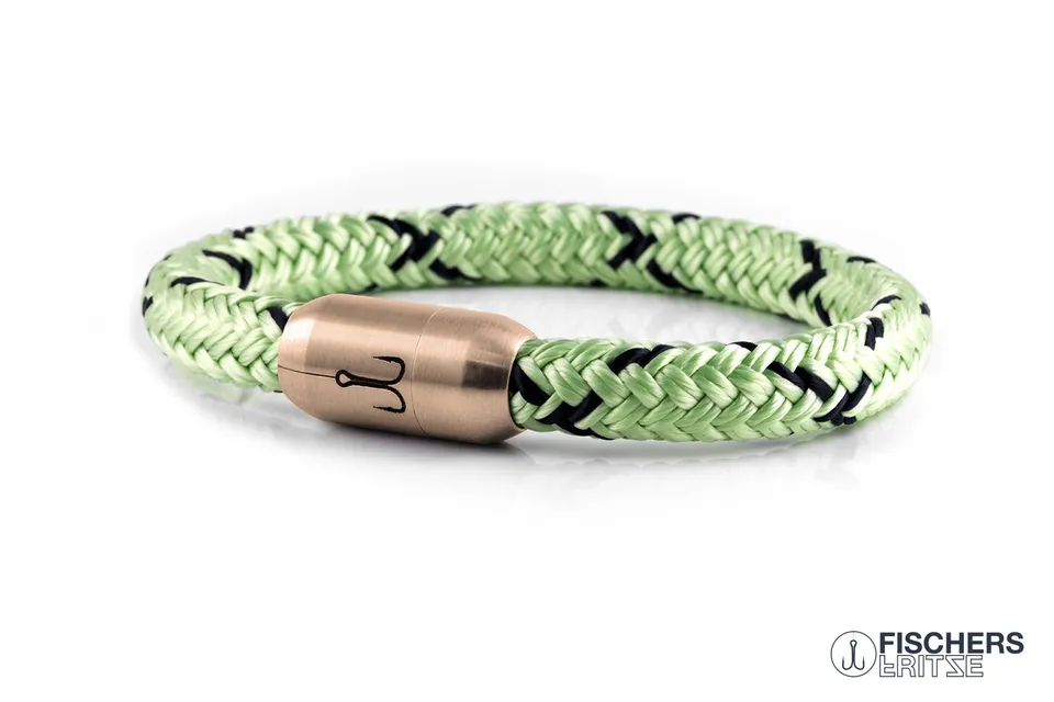 fischers-fritze-k-nigsmakrele-malte-segeltau-armband-mint-marineblau image 1