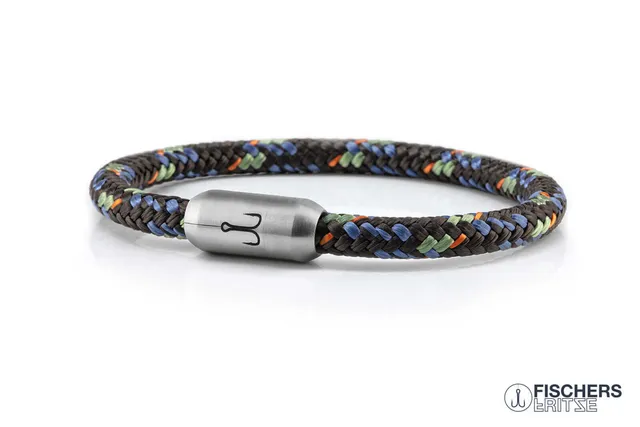 fischers-fritze-krabbe-jantje-armband-6mm-kaffeebraun-pastellblau-pastellgr-n-or image 1