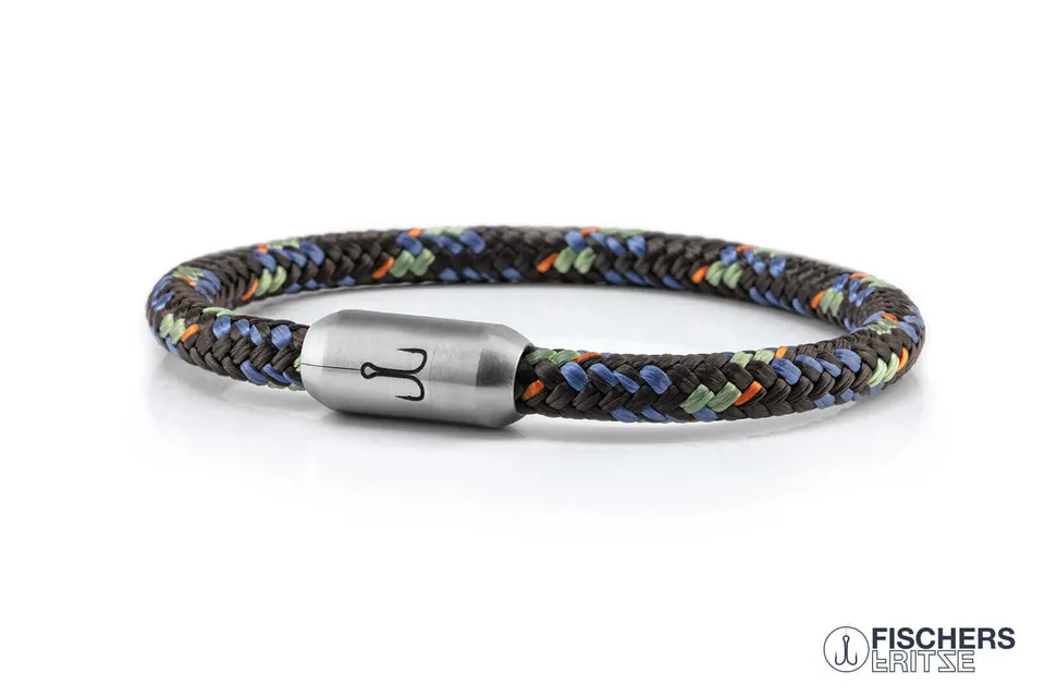 fischers-fritze-krabbe-jantje-armband-6mm-kaffeebraun-pastellblau-pastellgr-n-or image 1