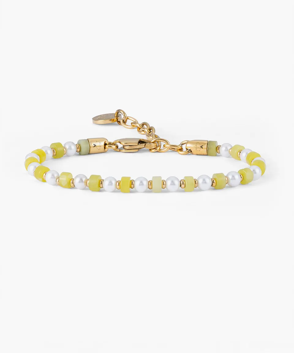 pig-hen-brontide-4mm-armband-yellow-jade-pearl-gold image 1