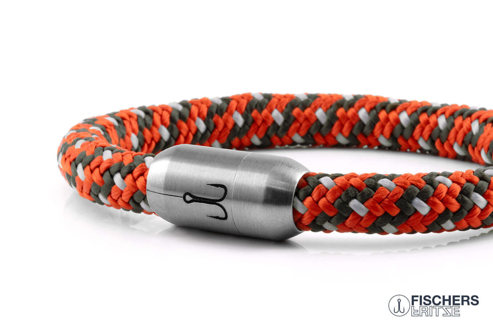 fischers-fritze-makrele-extrafein-severin-segeltau-armband-coral-olivgr-n-silber image 7
