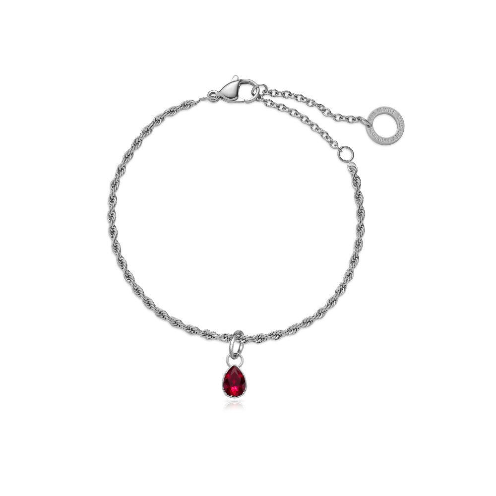 paul-hewitt-set-red-stone-charm-und-armkette-silber image 1