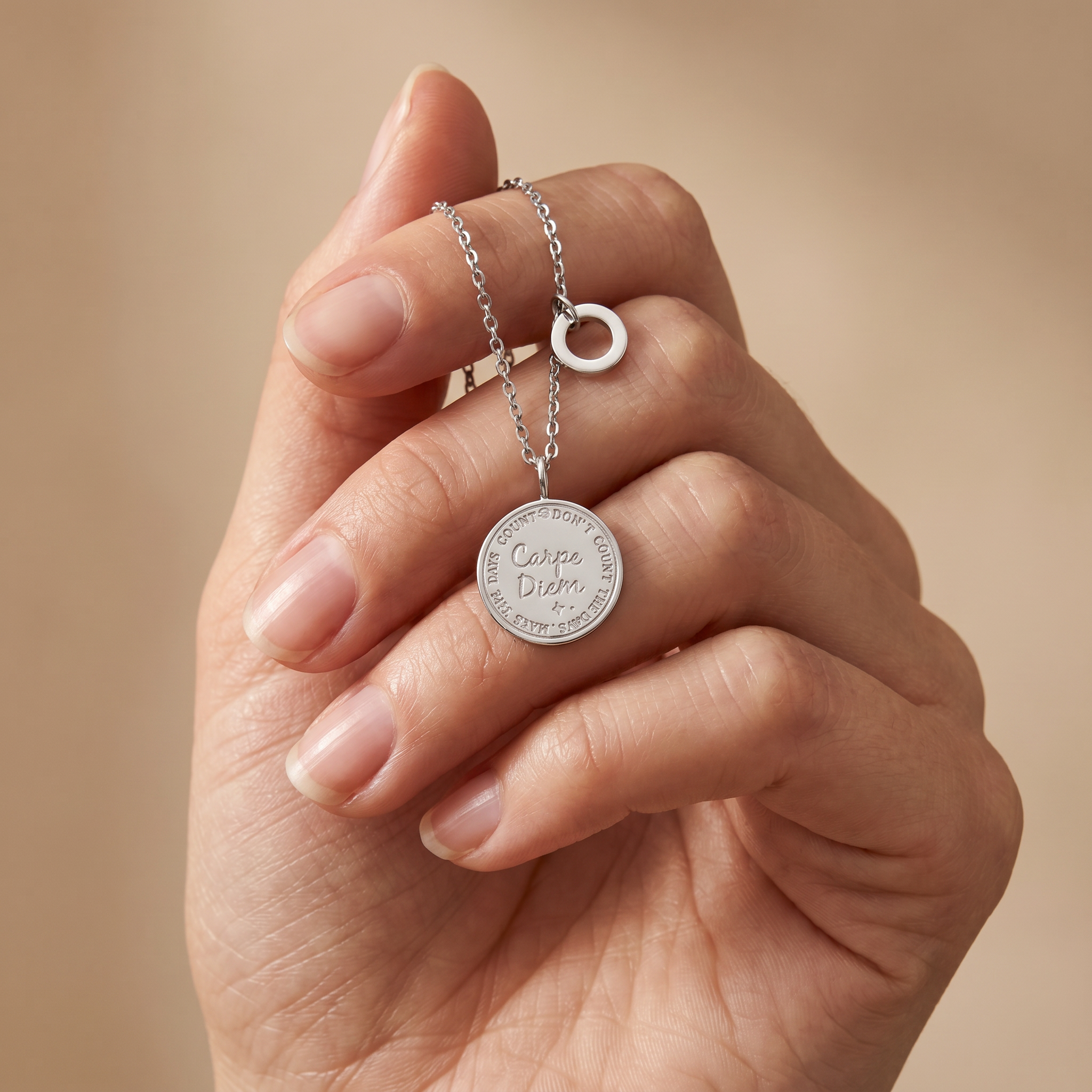 mysteel-by-engelsrufer-halskette-edelstahl-silber-carpe-diem-mit-gru-karte image 2
