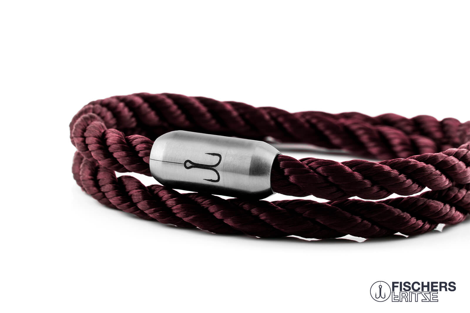 fischers-fritze-garnele-bert-segeltau-armband-dunkelrot-gedreht image 5