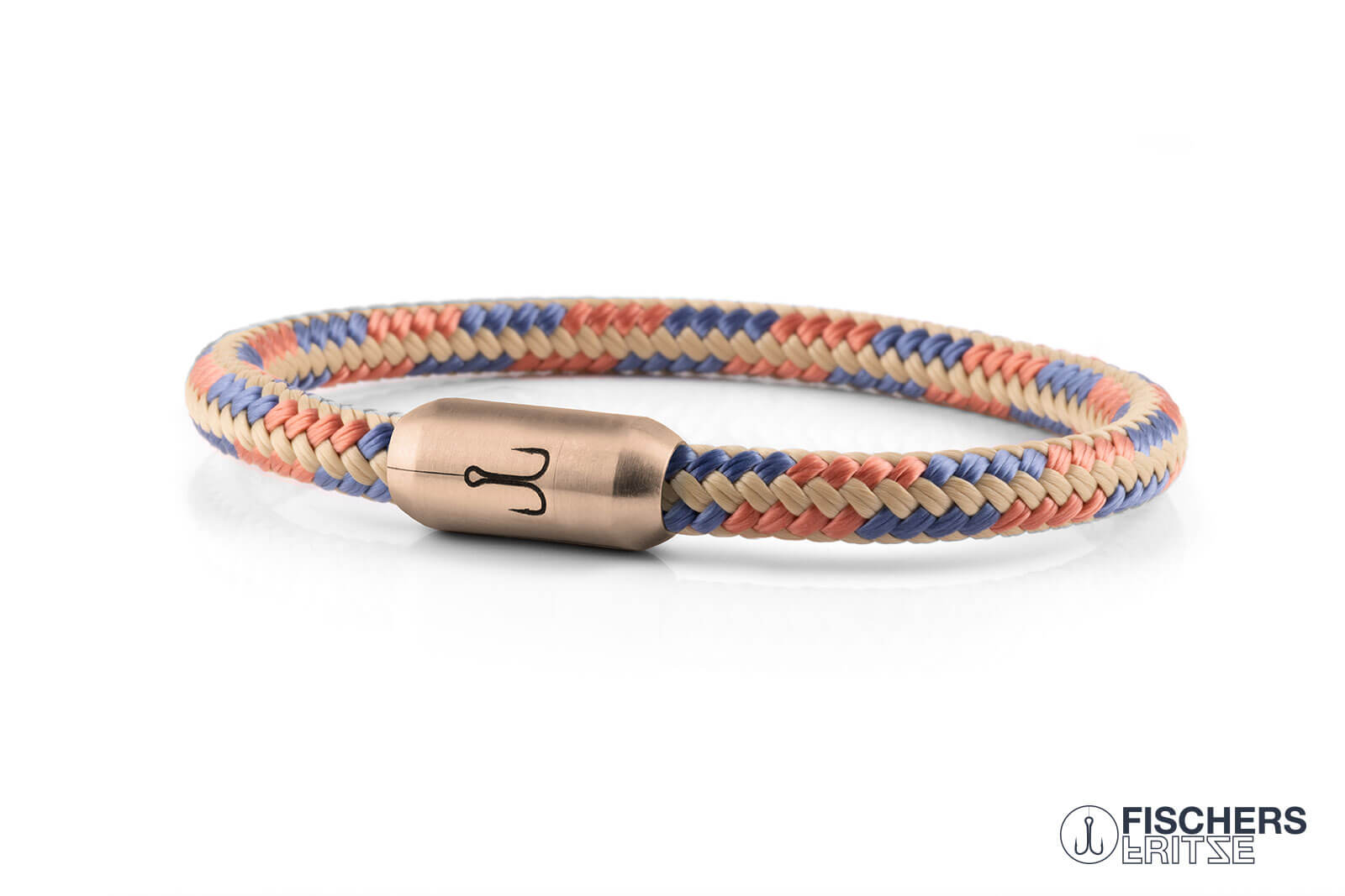fischers-fritze-k-nigskrabbe-sienna-segeltau-armband-natur-altrosa-pastelblau image 1