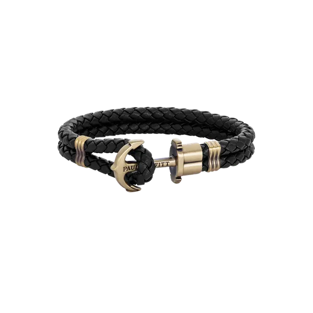 paul-hewitt-phrep-armband-messing-leder-schwarz-herren image 1