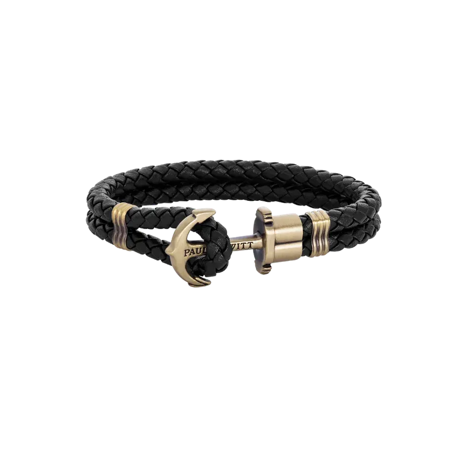 paul-hewitt-phrep-armband-messing-leder-schwarz-herren image 1