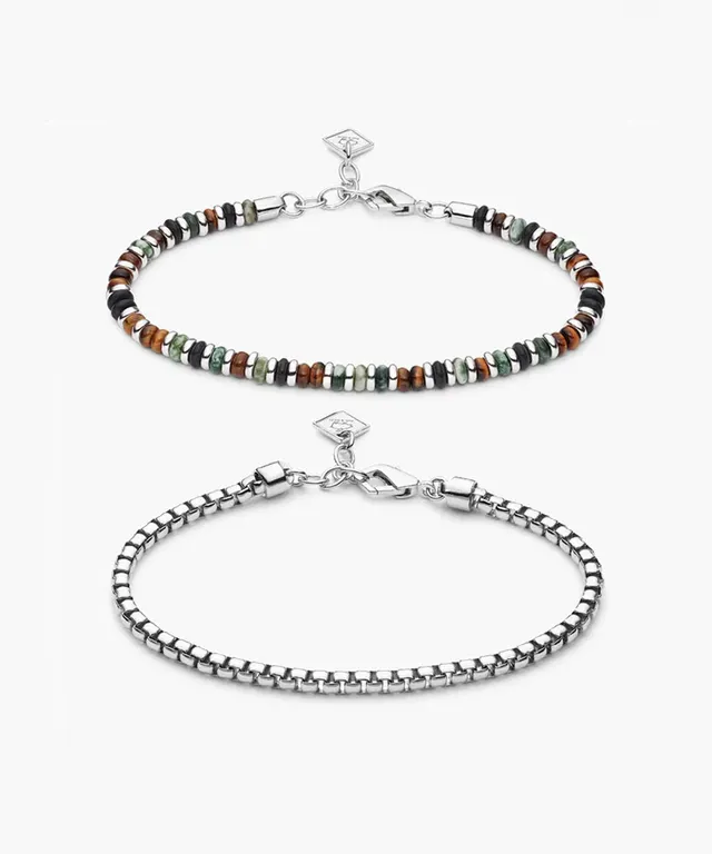 pig-hen-mariner-brontide-4mm-nagoya-box-chain-armband-set-herren-925-sterling-si image 1
