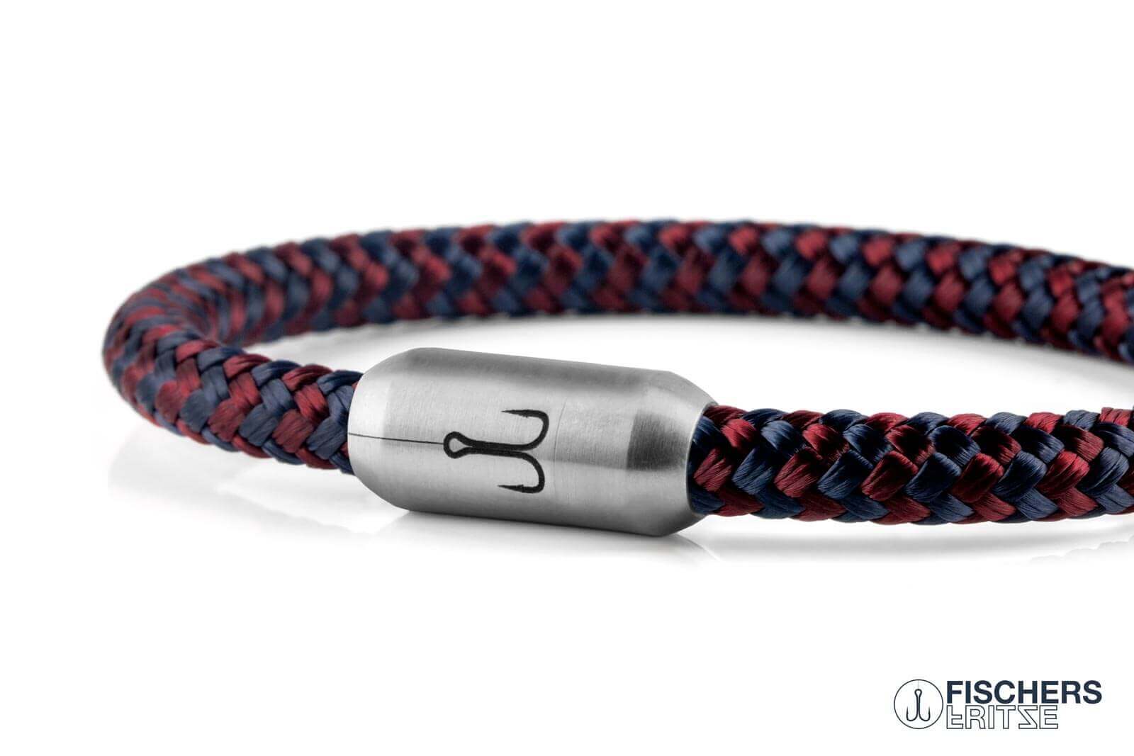fischers-fritze-krabbe-brunhilde-segeltau-armband-marineblau-dunkelrot image 6