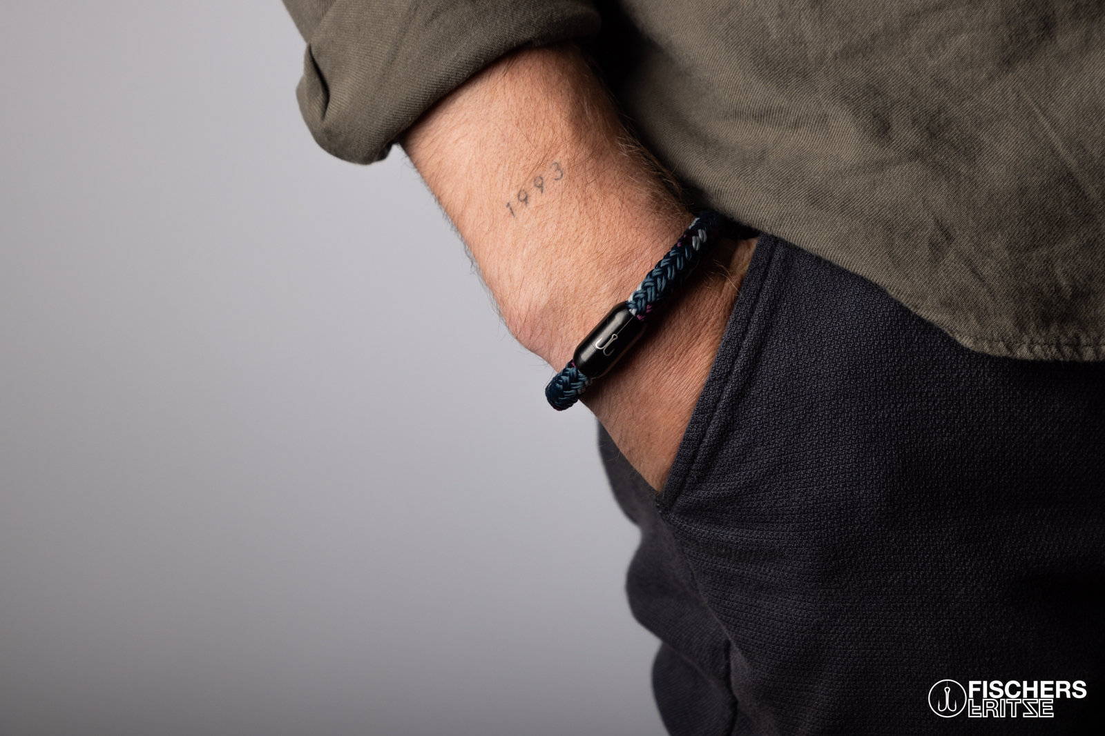 fischers-fritze-torpedomakrele-thilo-armband-petrol-aubergine-silbergrau image 2