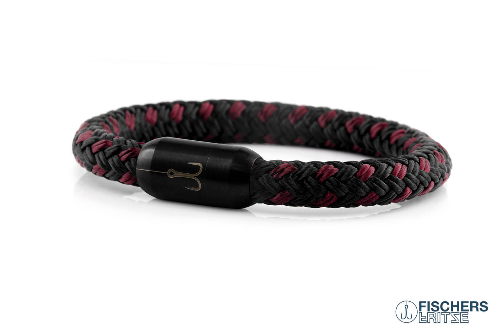 fischers-fritze-torpedomakrele-fips-segeltau-armband-dunkelrot-schwarz image 1