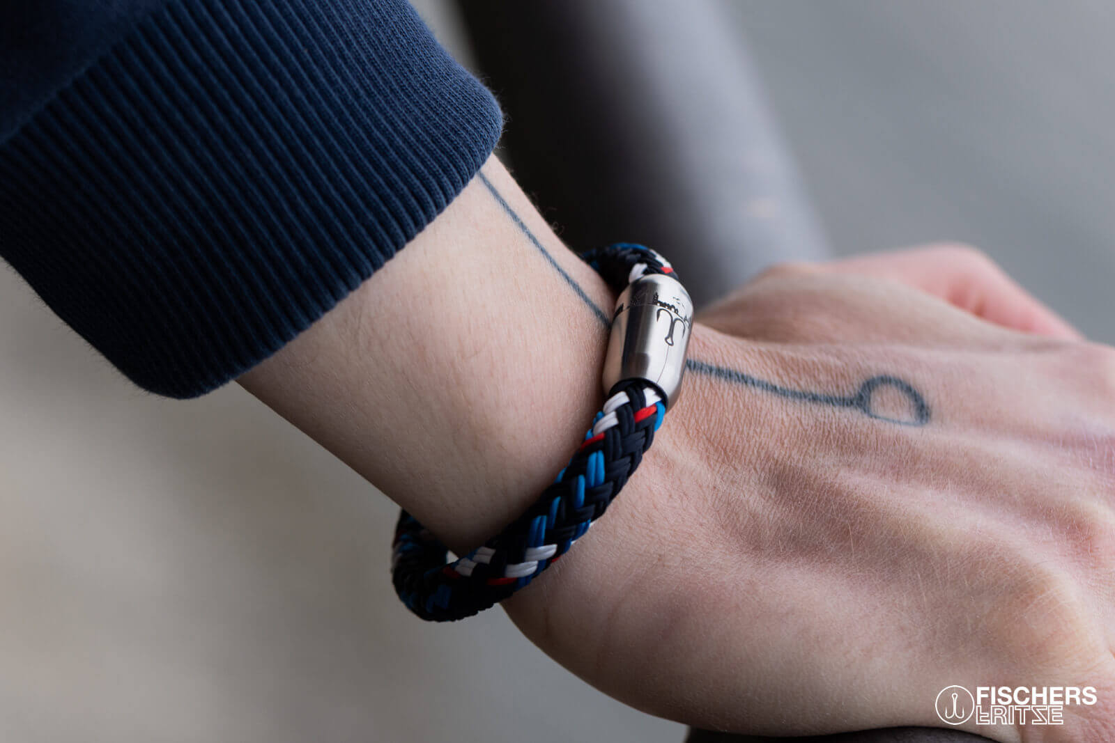 fischers-fritze-makrele-st-dteedition-hamburg-segeltau-armband-stahlblau-marineb image 8