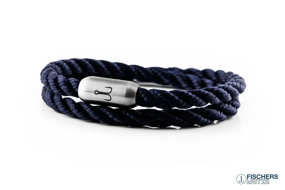 fischers-fritze-garnele-emil-armband-marineblau-gedrehtes-segeltau-6-mm image 1